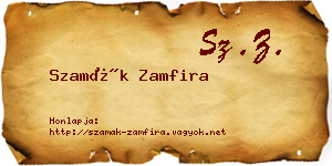 Szamák Zamfira névjegykártya